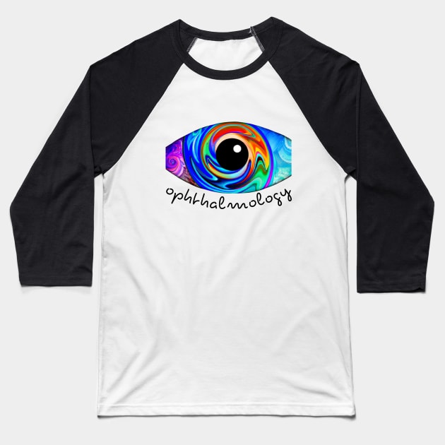 Coloful abstract ophthalmology Baseball T-Shirt by Brafdesign